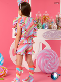 ADEE EFFY STRIPE POLY SHORT SET -  0225133