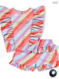 ADEE EFFY STRIPE POLY SHORT SET -  0225133