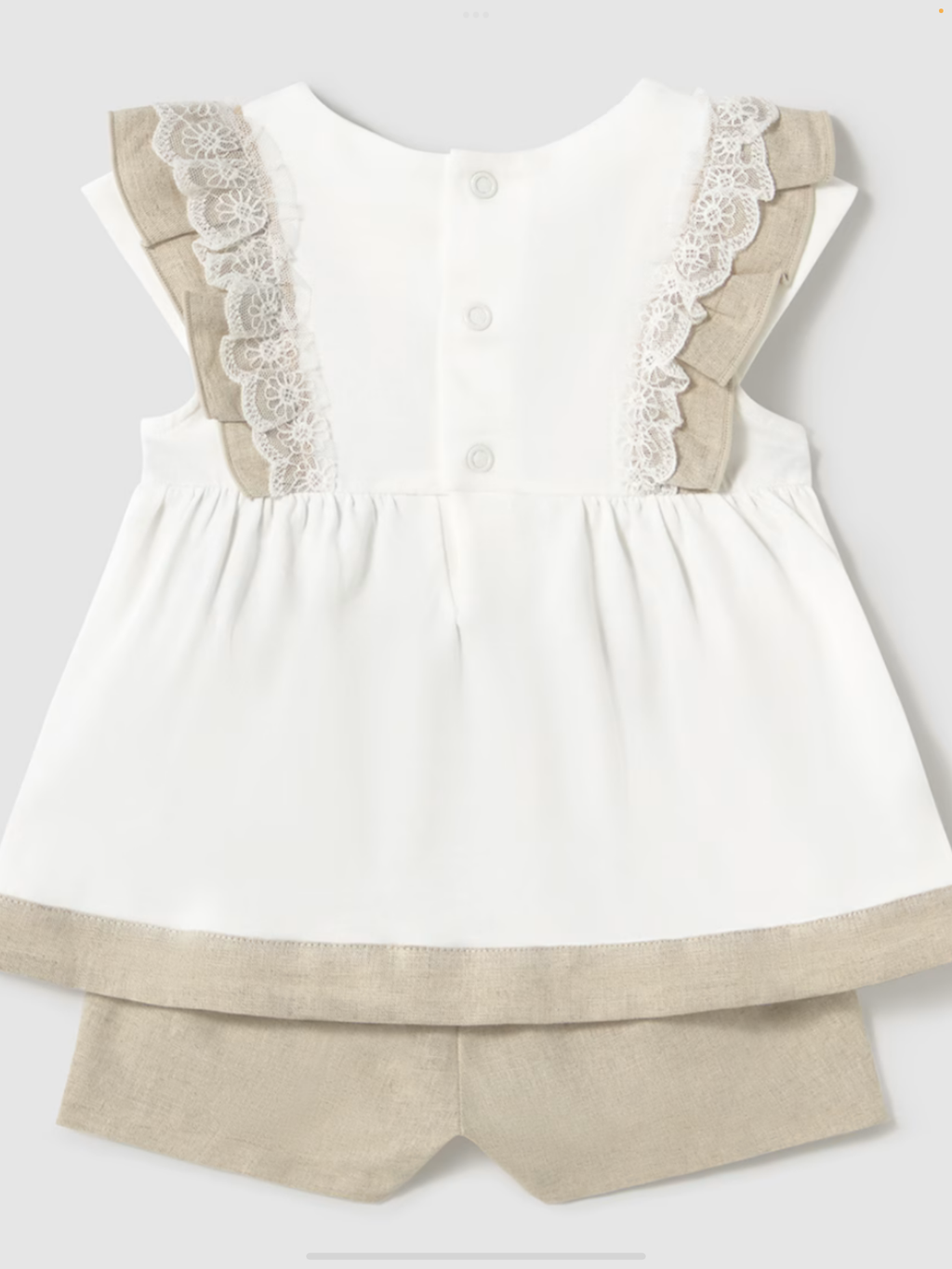 New Collection Baby linen shorts and blouse set     0225136