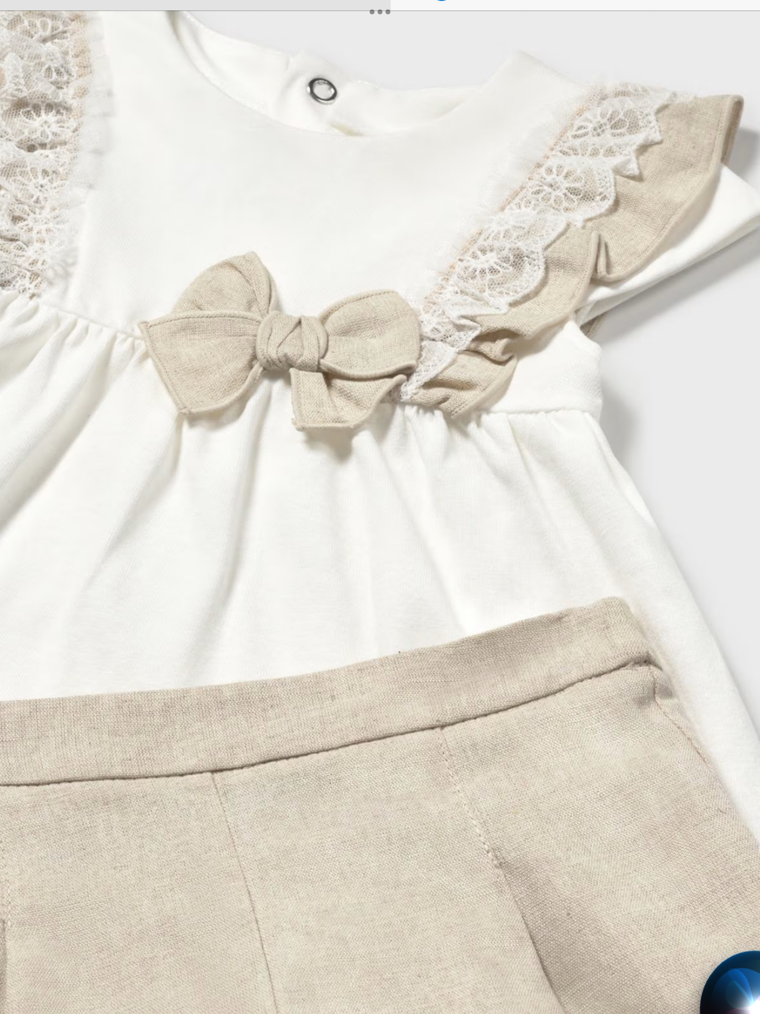 New Collection Baby linen shorts and blouse set     0225136