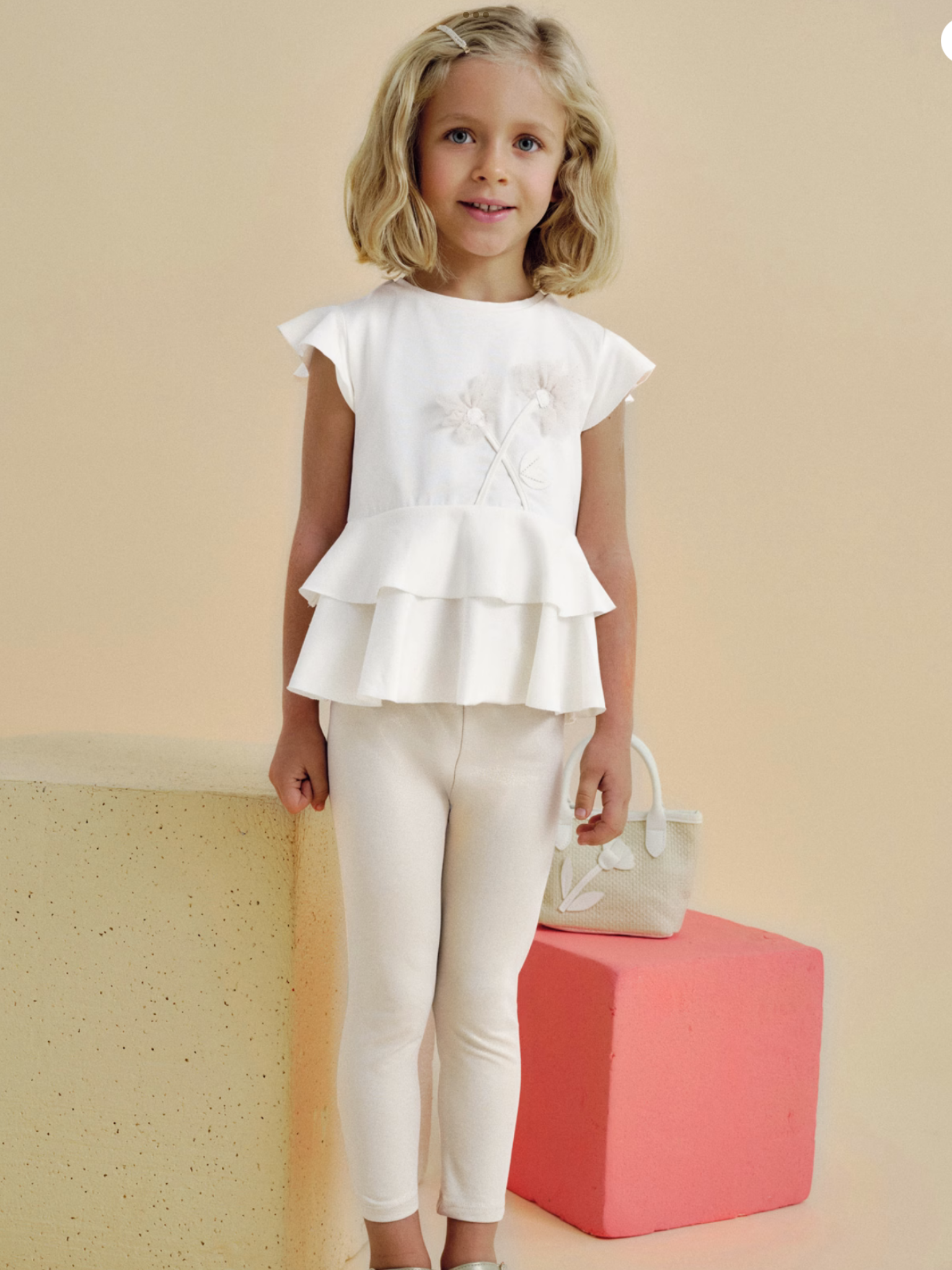 New Collection Girl leggings and flower top set   0225137