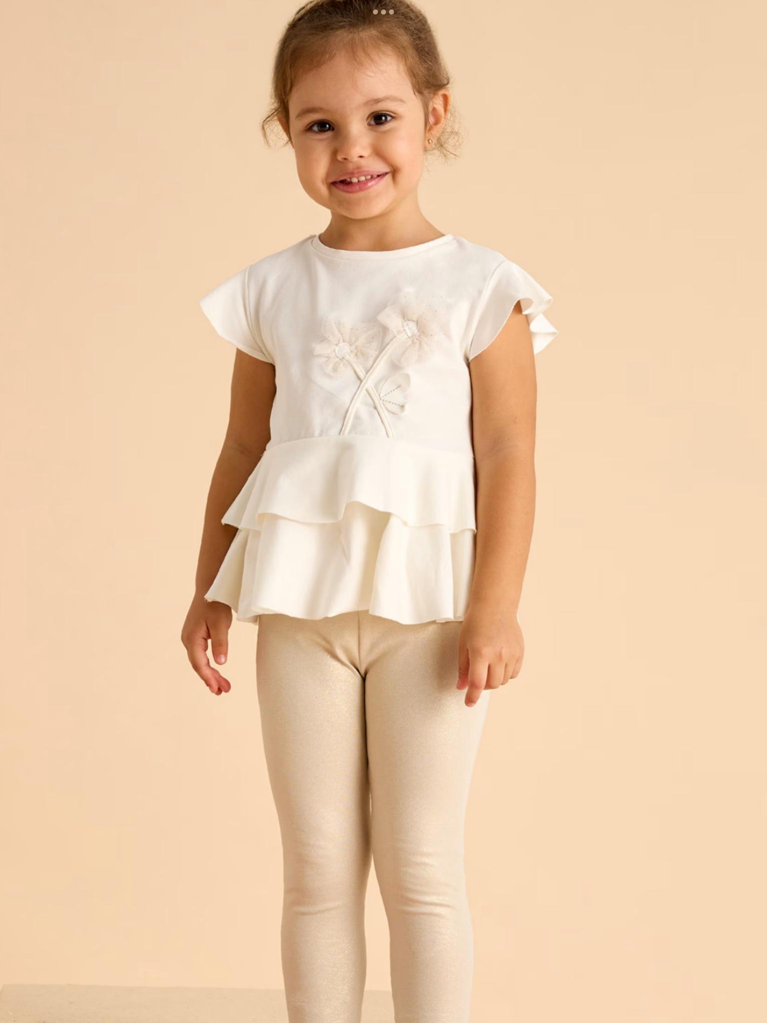 New Collection Girl leggings and flower top set   0225137