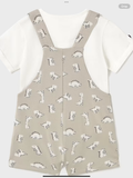 Baby print dungarees set with t-shirt   0225142
