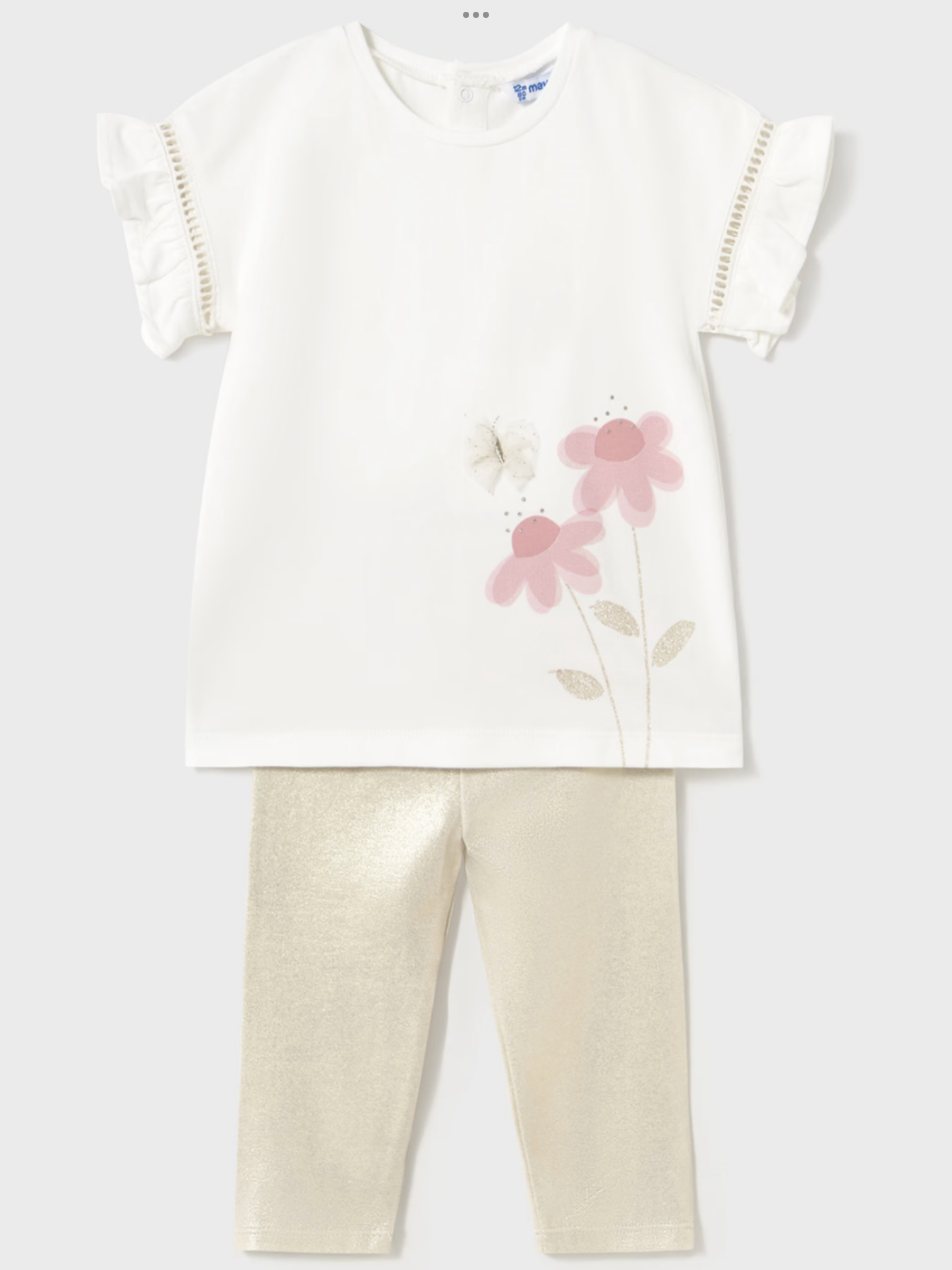 Baby tulle applique top with leggings set 0225145