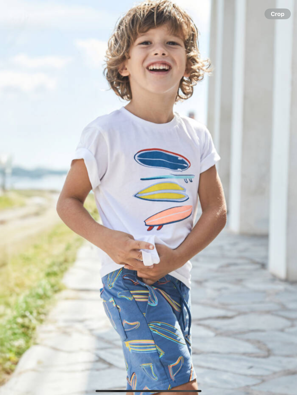 Boys White & Blue Cotton Set 0225158