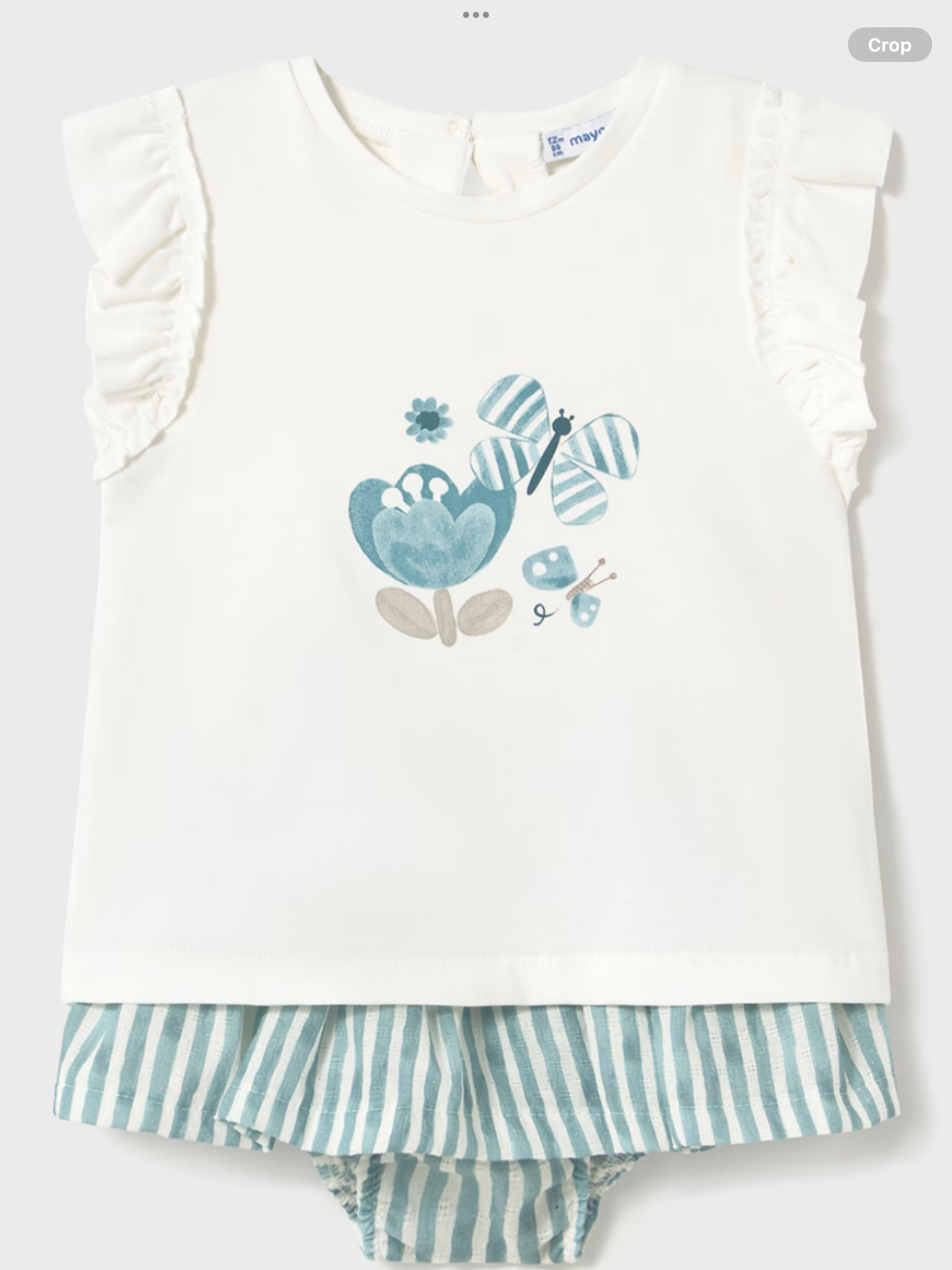 Baby skirt with butterfly print top set     0225181