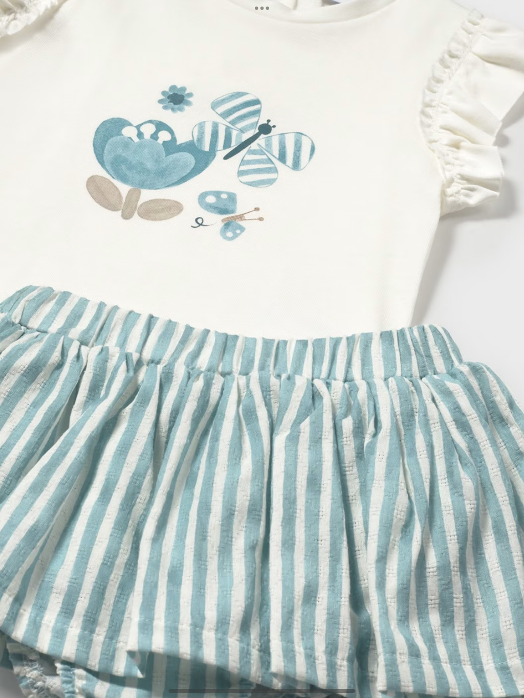 Baby skirt with butterfly print top set     0225181