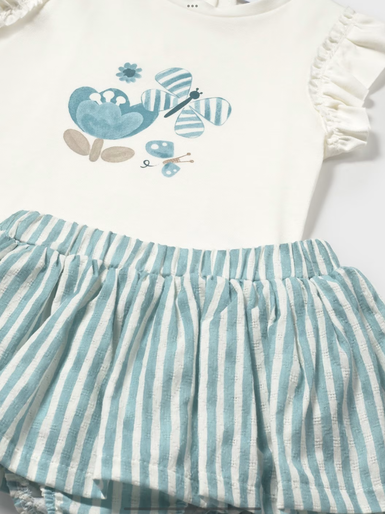 Baby skirt with butterfly print top set     0225181