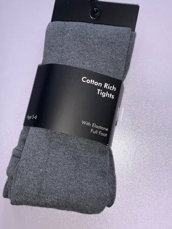Grey cotton rich tights.  10231918
