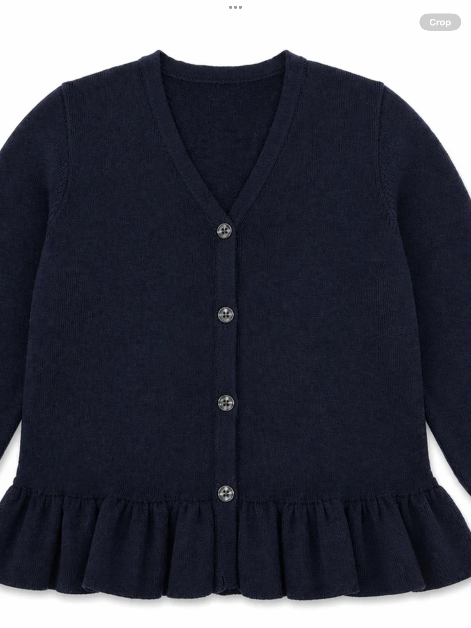 Caramelo Navy Frill Hem Knitted Cardigan 0726783