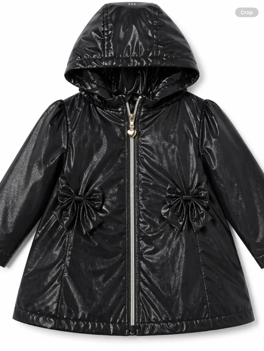 Caramelo kids Black Shimmer Hooded Rain Coat 0726785