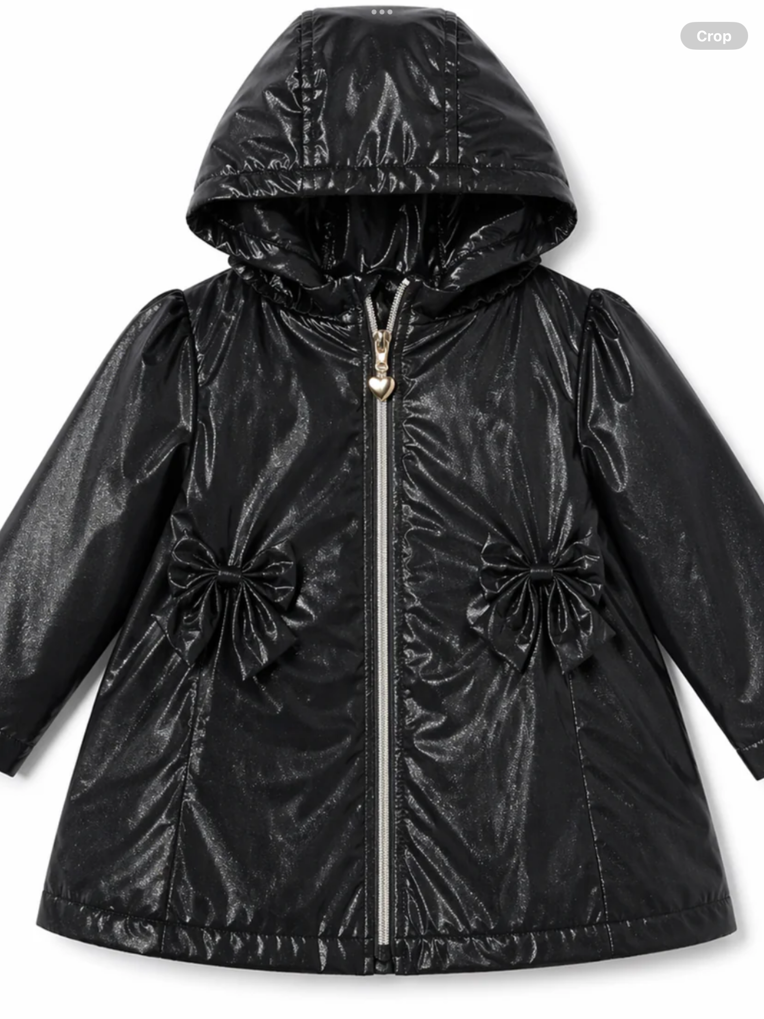 Caramelo kids Black Shimmer Hooded Rain Coat 0726785