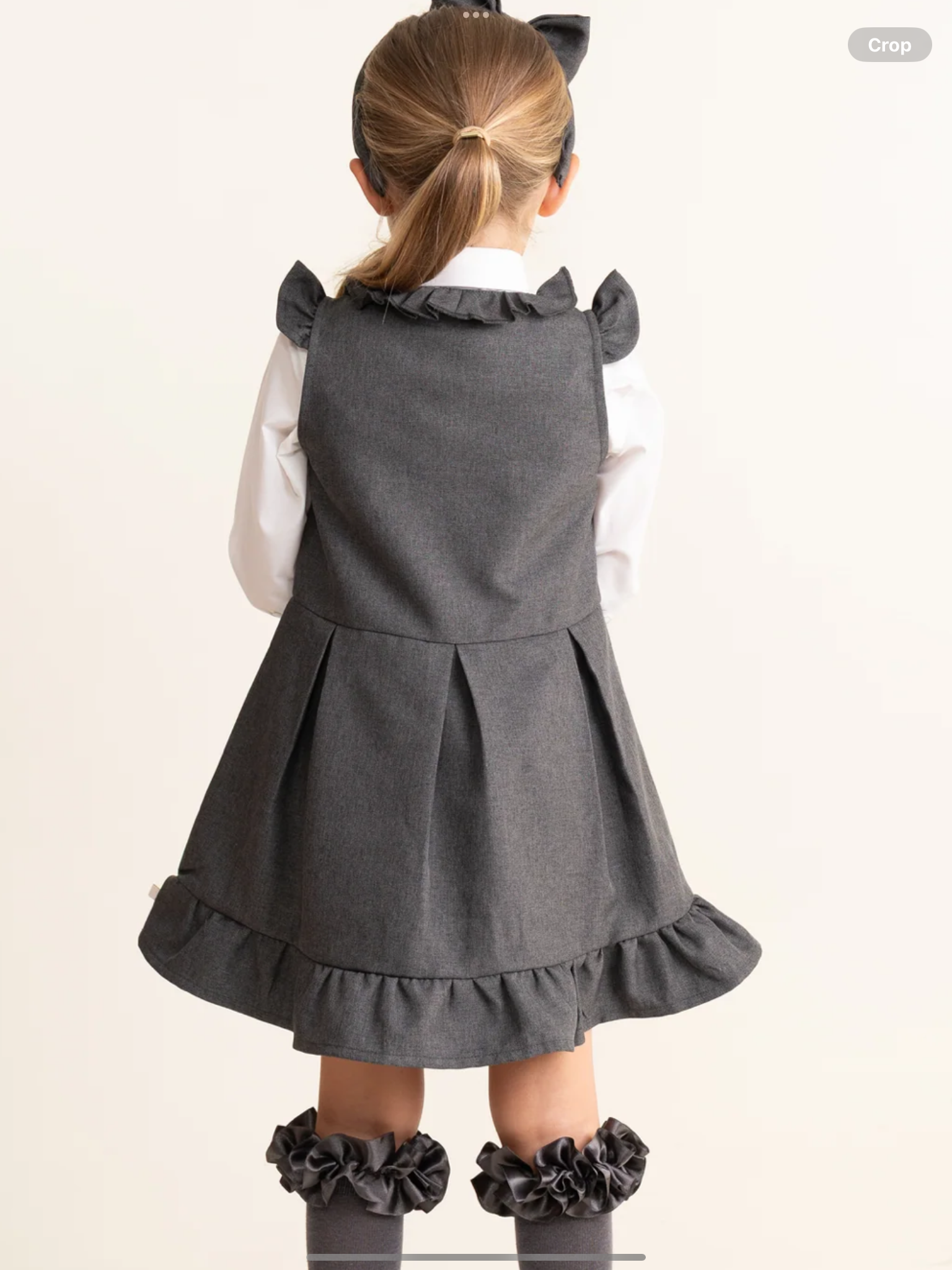 Caramelo kids Grey Zip Front Dress with Bow Details 0726788