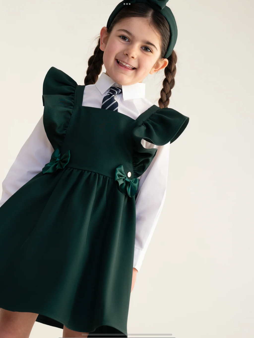 Caramelo kids Bottle Green Pinafore Dress 0726789