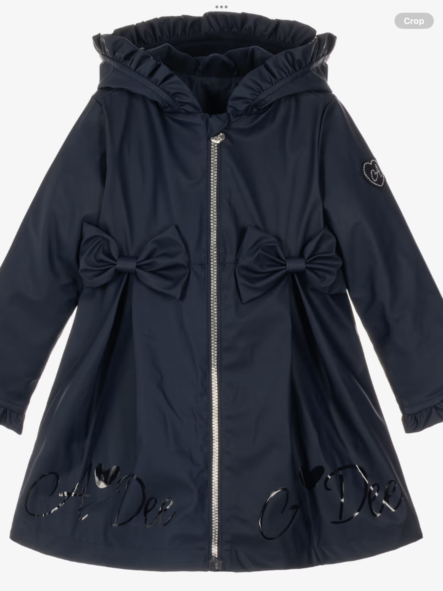 PRE ORDER ADEE Girls dark Navy Nova raincoat with Ruffles & Bows 0726792