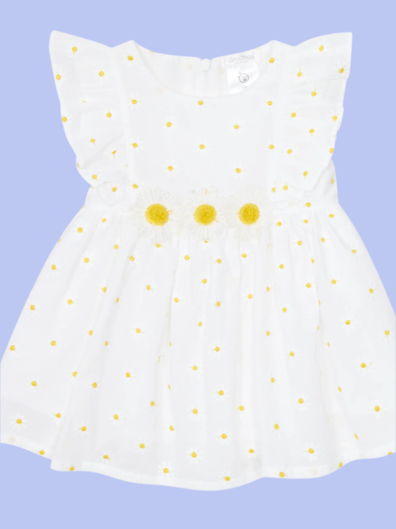 Deolinda sunny dress in white with lemon daisys 0325198