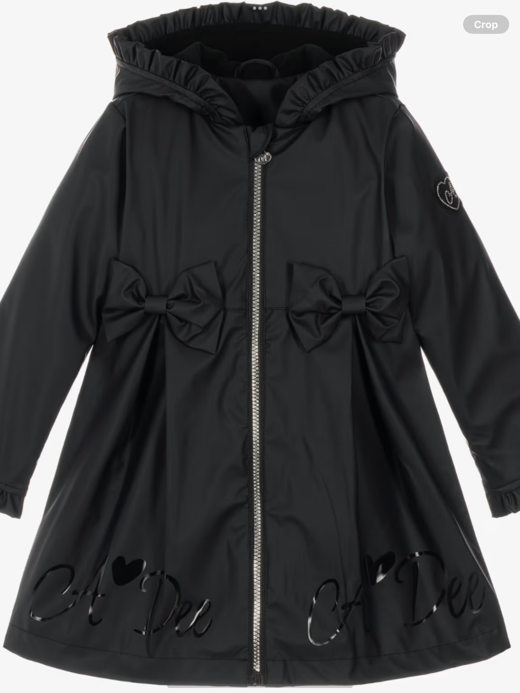 PRE ORDER Girls Black Raincoat with Ruffles & Bows 0726793