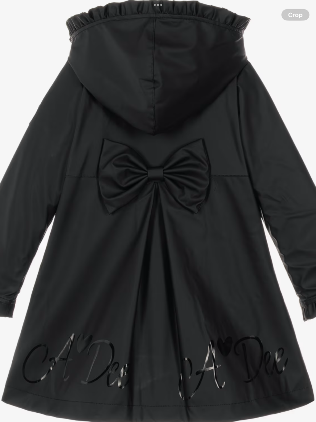 PRE ORDER Girls Black Raincoat with Ruffles & Bows 0726793