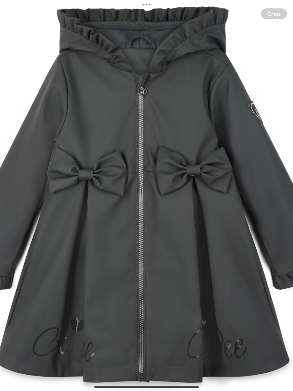PRE ORDER Girls DARK GREY Raincoat with Ruffles & Bows 0726793