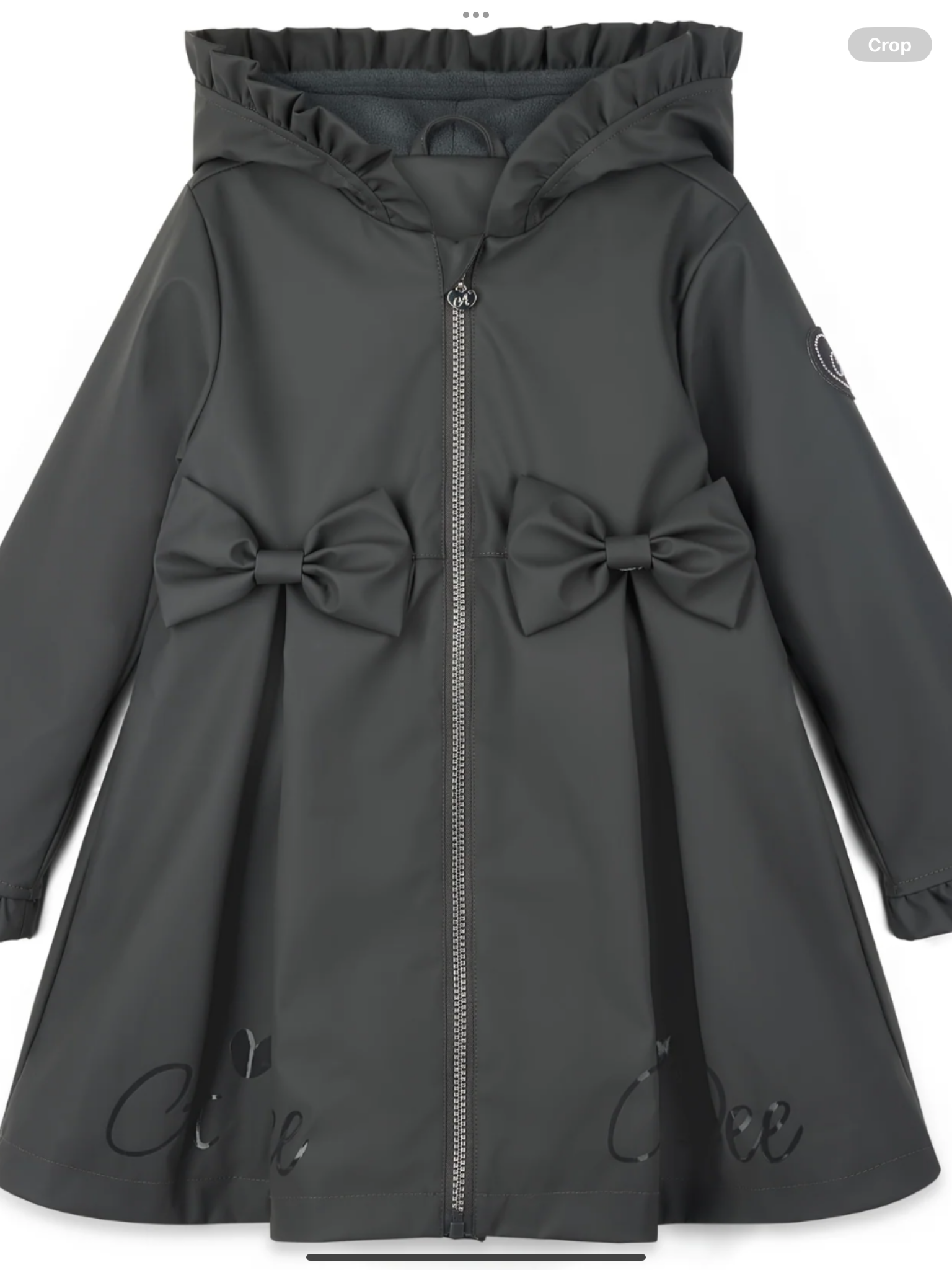 PRE ORDER Girls DARK GREY Raincoat with Ruffles & Bows 0726793