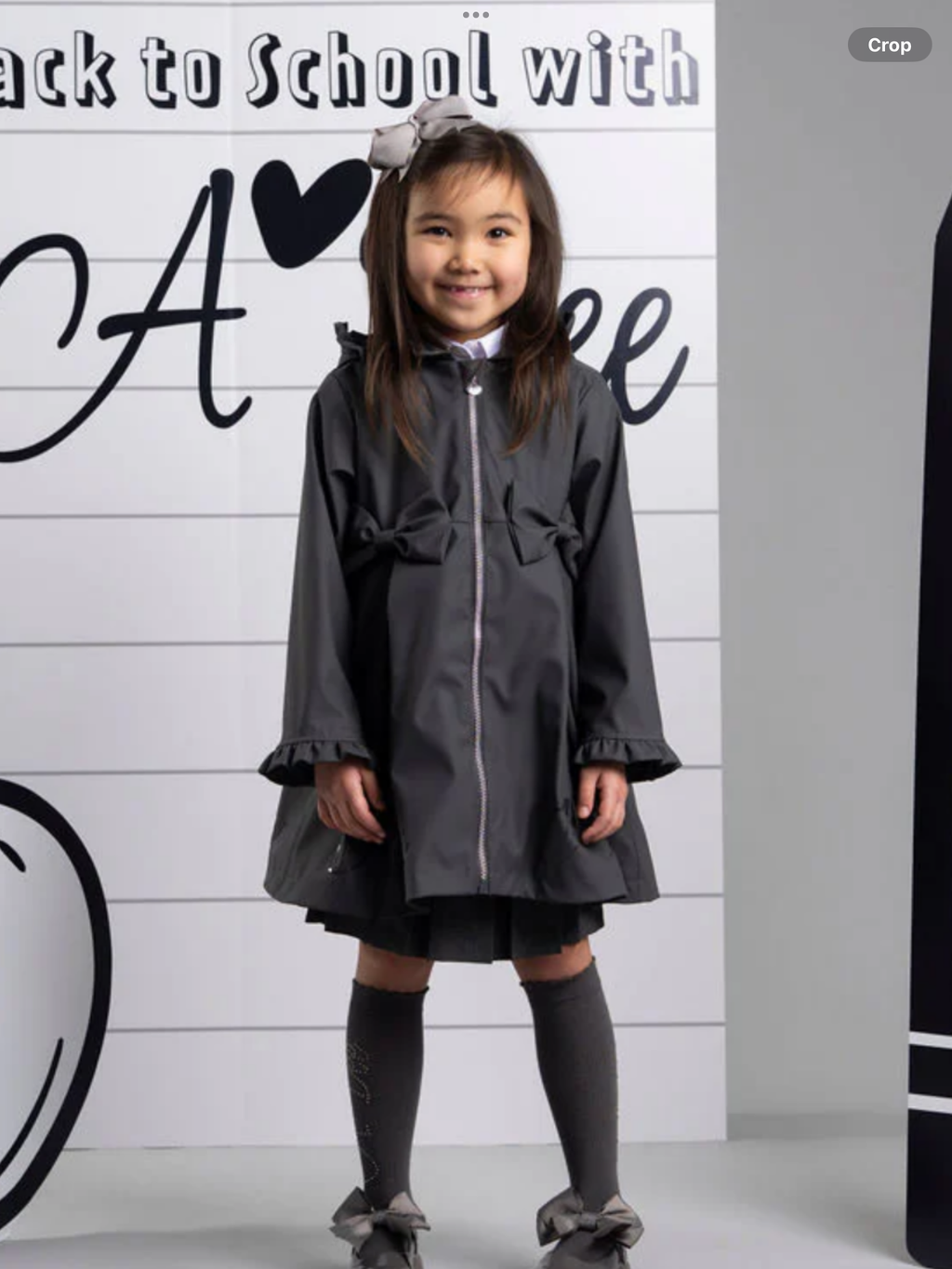 PRE ORDER Girls DARK GREY Raincoat with Ruffles & Bows 0726793