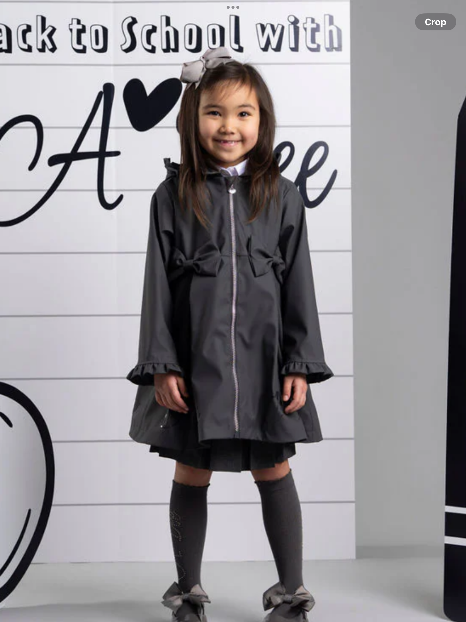 PRE ORDER Girls DARK GREY Raincoat with Ruffles & Bows 0726793