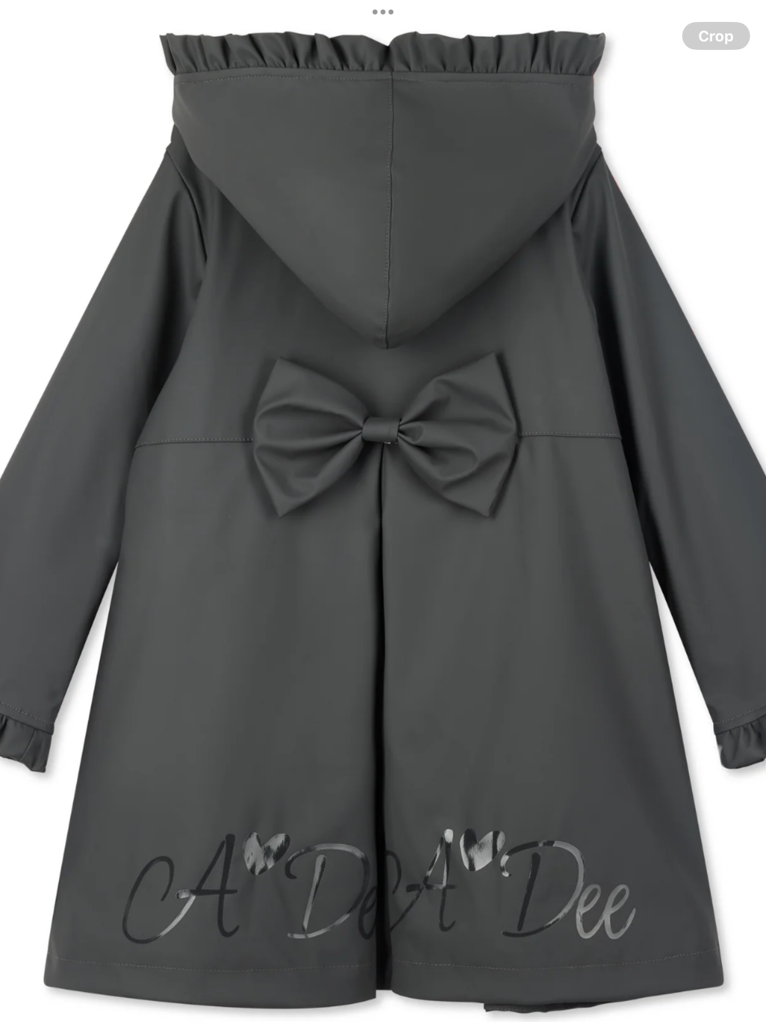 PRE ORDER Girls DARK GREY Raincoat with Ruffles & Bows 0726793