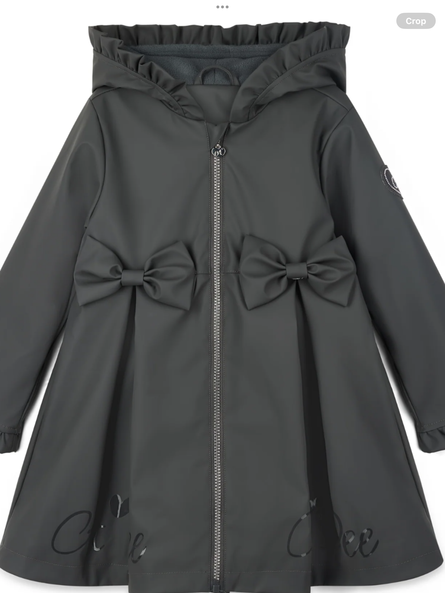 PRE ORDER Girls DARK GREY Raincoat with Ruffles & Bows 0726793