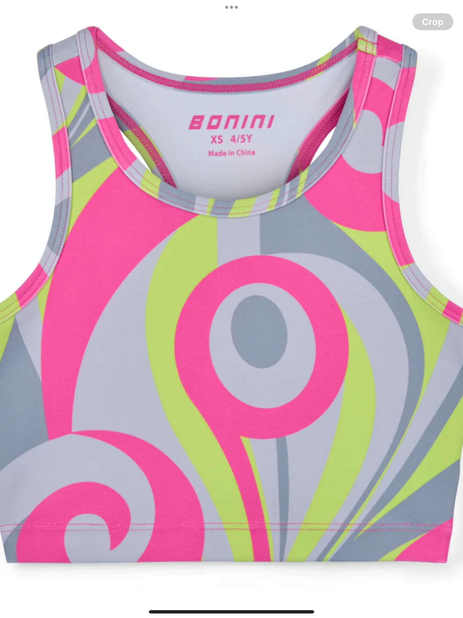 PRE ORDER Bonini by A Dee 'Ignite' Grey/Pink Print Crop Top 0726798