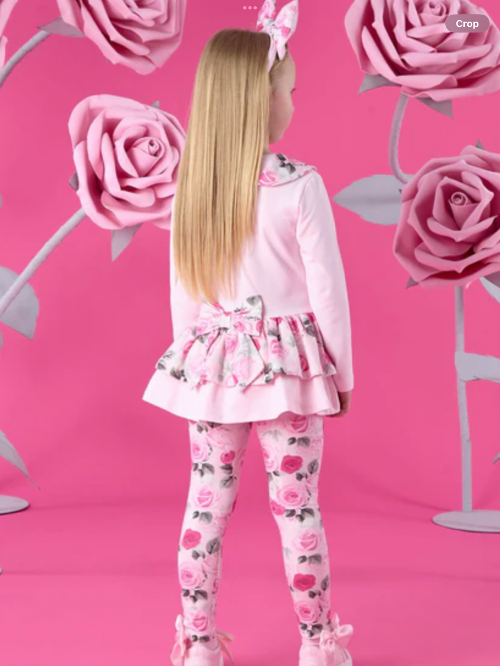 PRE ORDER – A DEE WINTER BLOOM ADELINE ROSE PRINT PEPLUM LEGGING SET – PALE PINK 0726784