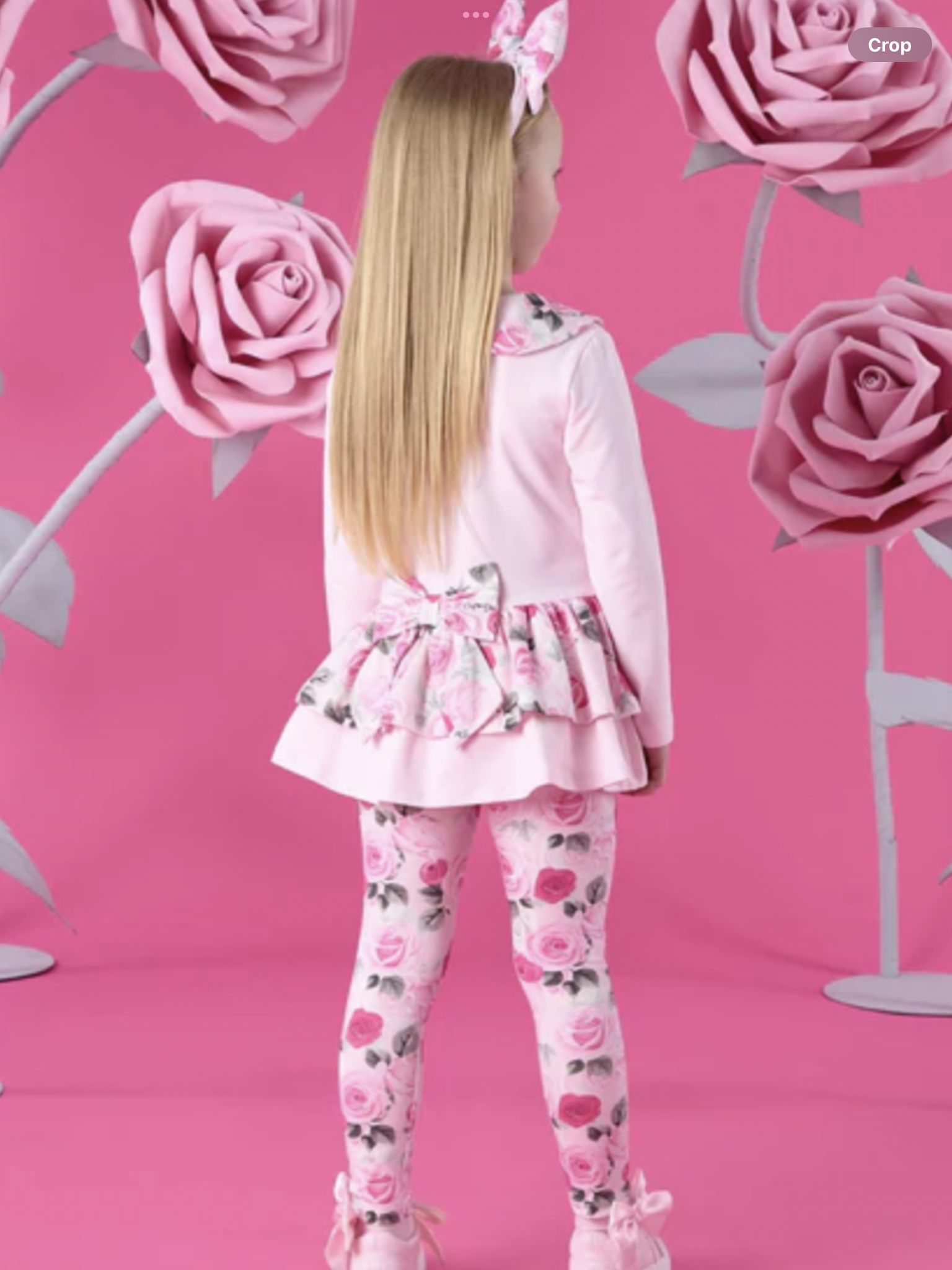 PRE ORDER – A DEE WINTER BLOOM ADELINE ROSE PRINT PEPLUM LEGGING SET – PALE PINK 0726784