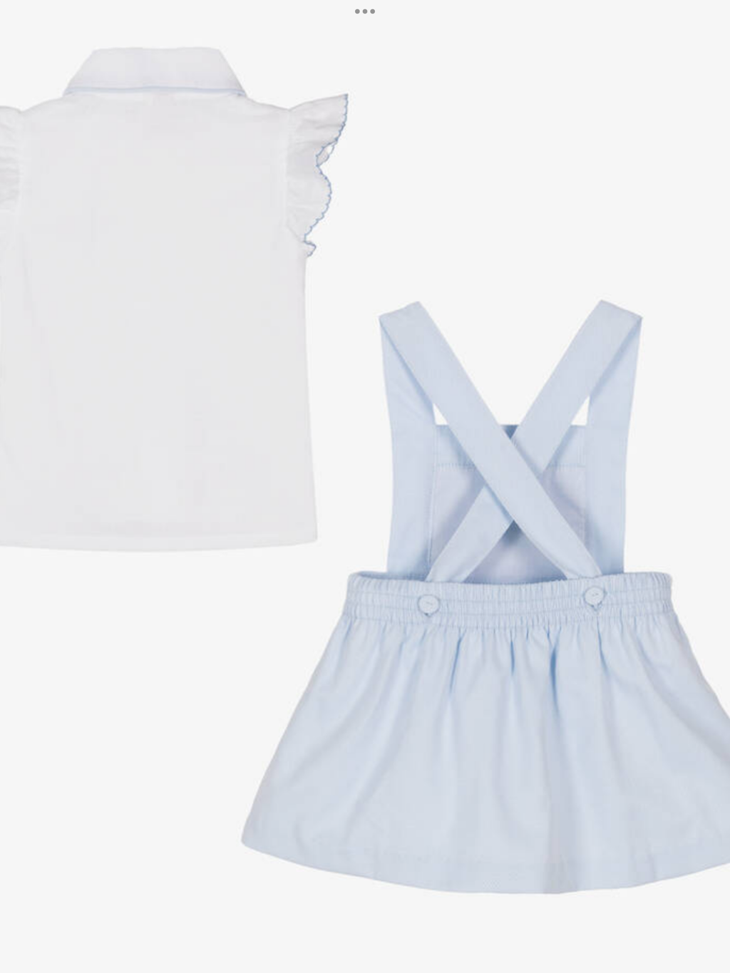 Pretty originals Girls White & Blue Smocked Skirt Set 0325208