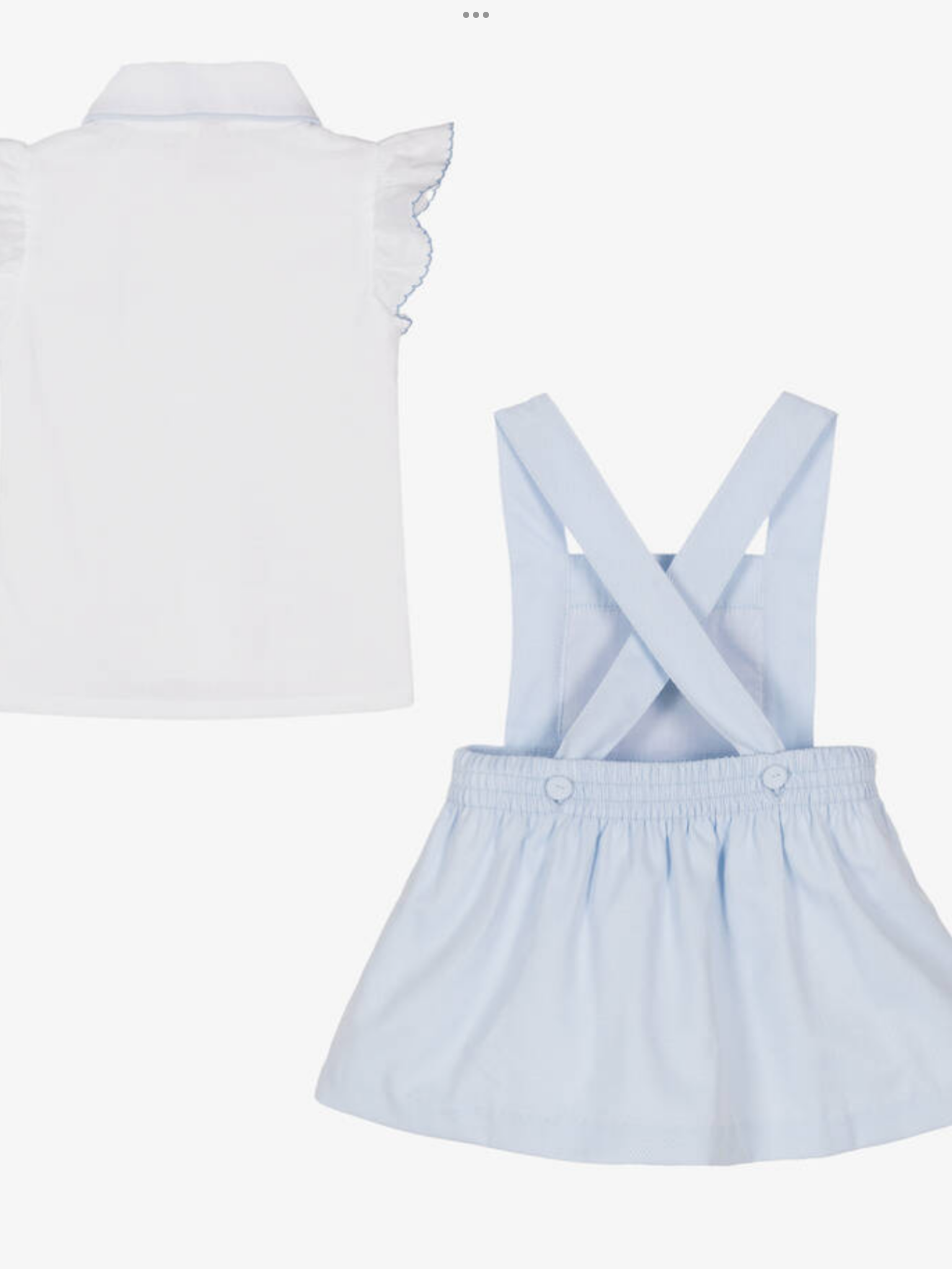 Pretty originals Girls White & Blue Smocked Skirt Set 0325208