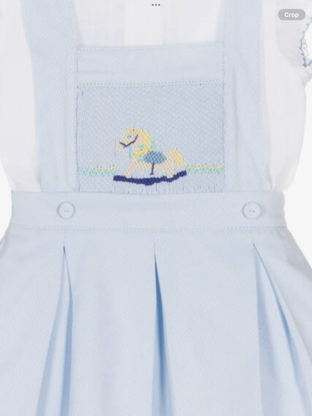 Pretty originals Girls White & Blue Smocked Skirt Set 0325208