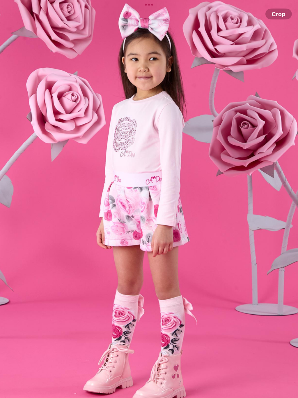 Pre order A Dee Winter Bloom Amaya Rose Print Shorts Set - Pale Pink 0726787