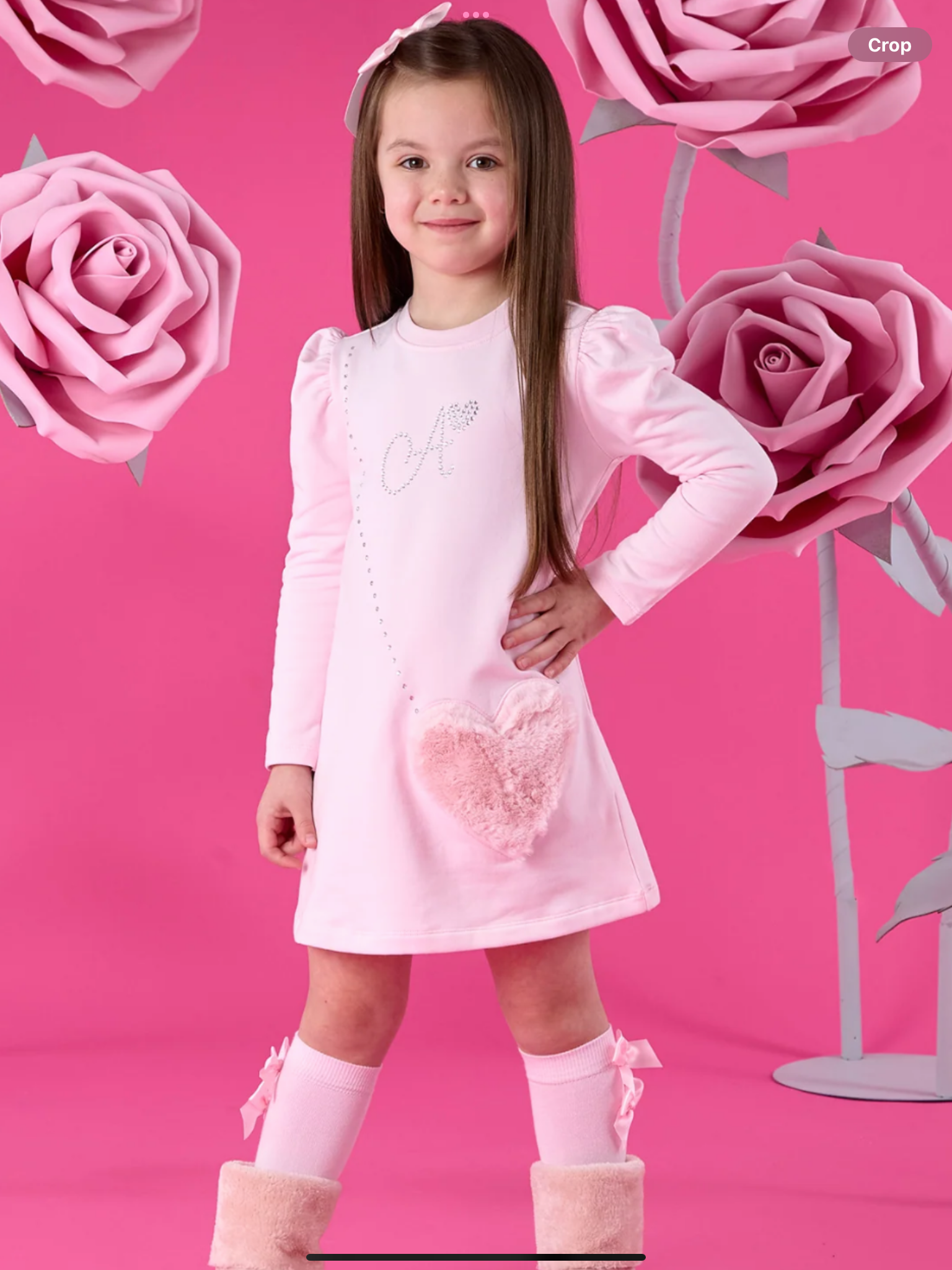 PREORDER A'Dee Girls Alyssa Pale Pink Fur Handbag Dress 0726789