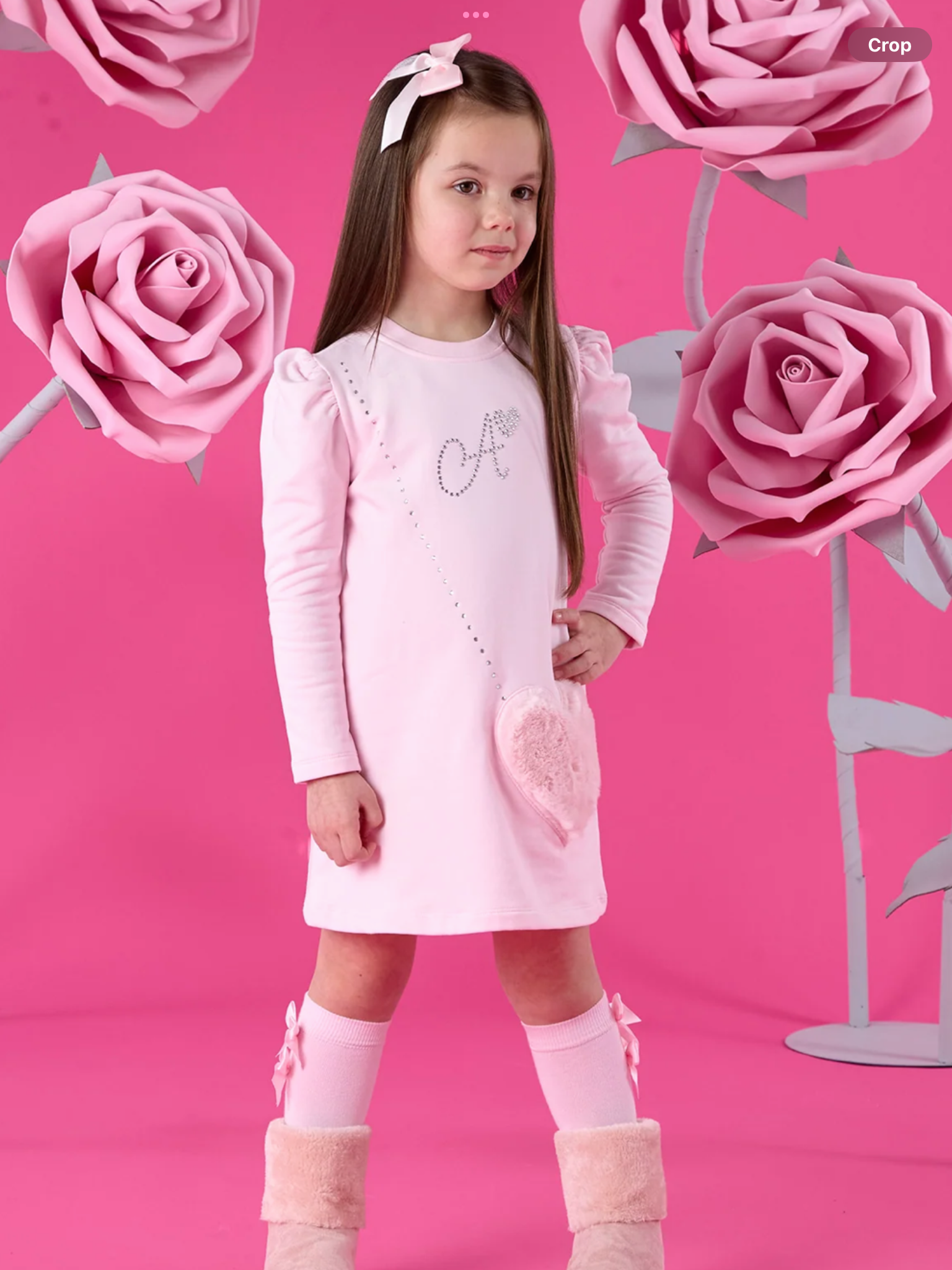 PREORDER A'Dee Girls Alyssa Pale Pink Fur Handbag Dress 0726789