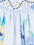 Pretty originals Girls Blue Cotton Floral Dress Set 0325213