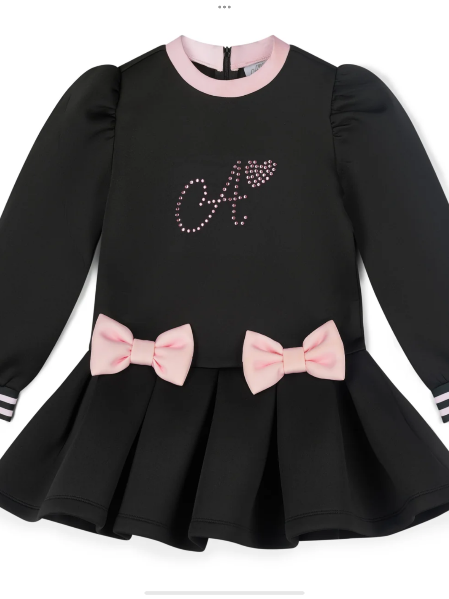 PRE ORDER ADee Girls Black Contrast Bow Dress Alivia 0726796