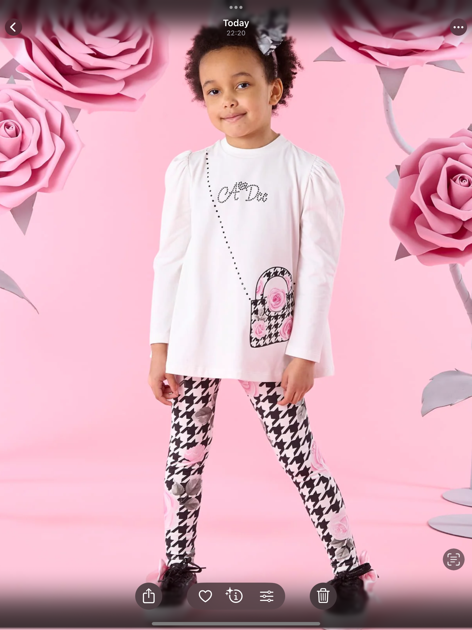 Pre order Dee Winter Bloom Arabella Houndstooth Print Legging Set - Snow White 0726797