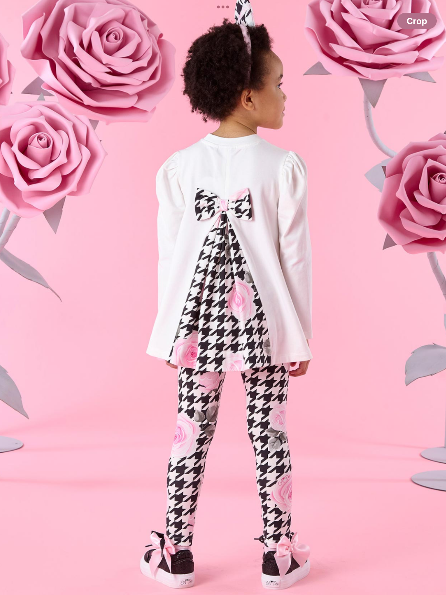 Pre order Dee Winter Bloom Arabella Houndstooth Print Legging Set - Snow White 0726797
