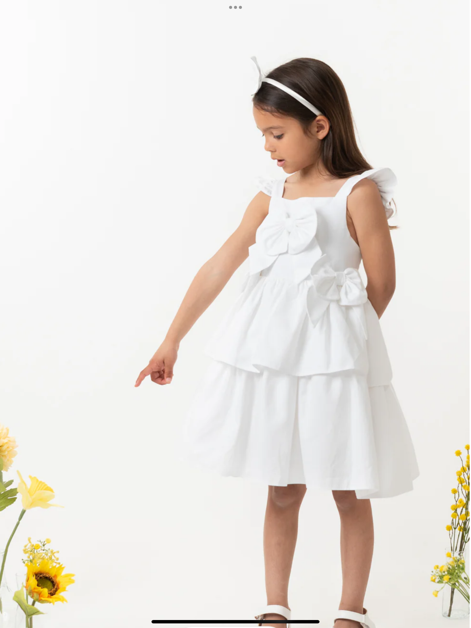 White Cotton Tiered Dress 0325217