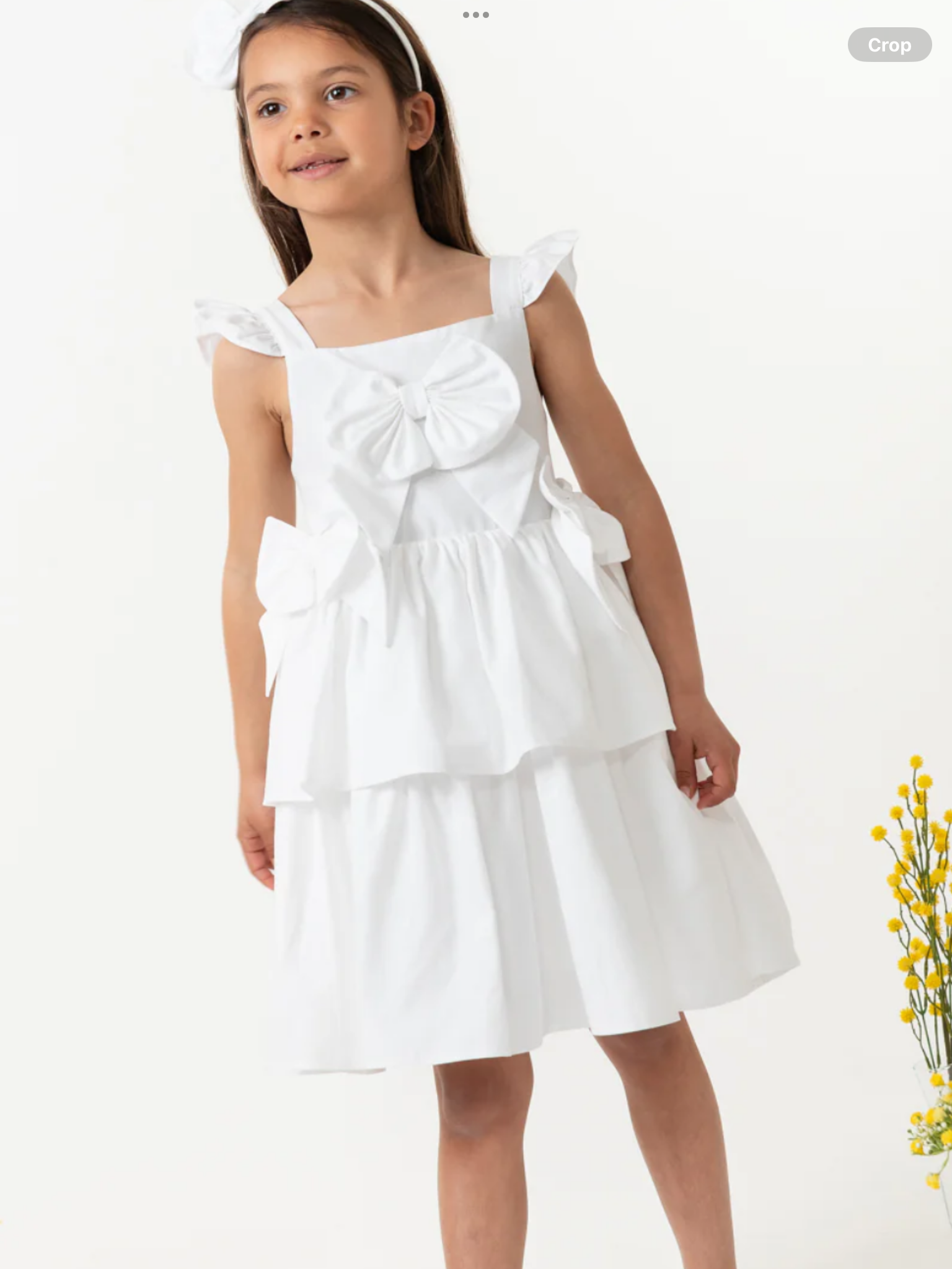 White Cotton Tiered Dress 0325217
