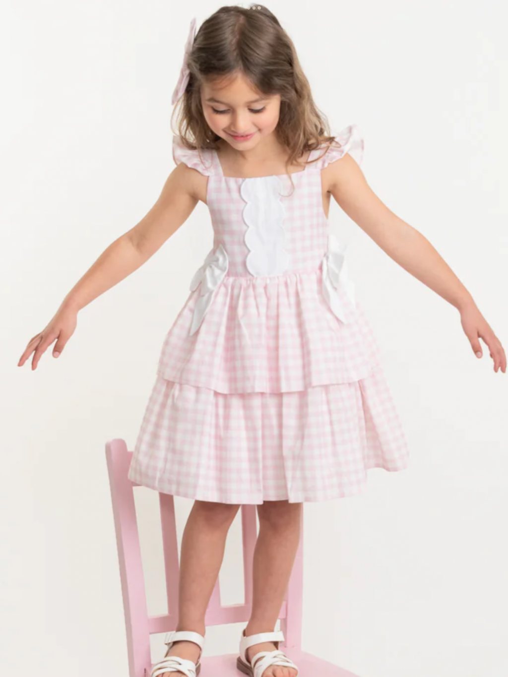 Country Kitchen Pink Gingham Bow Dress 0325219