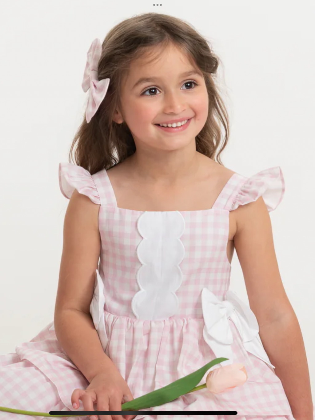 Country Kitchen Pink Gingham Bow Dress 0325219