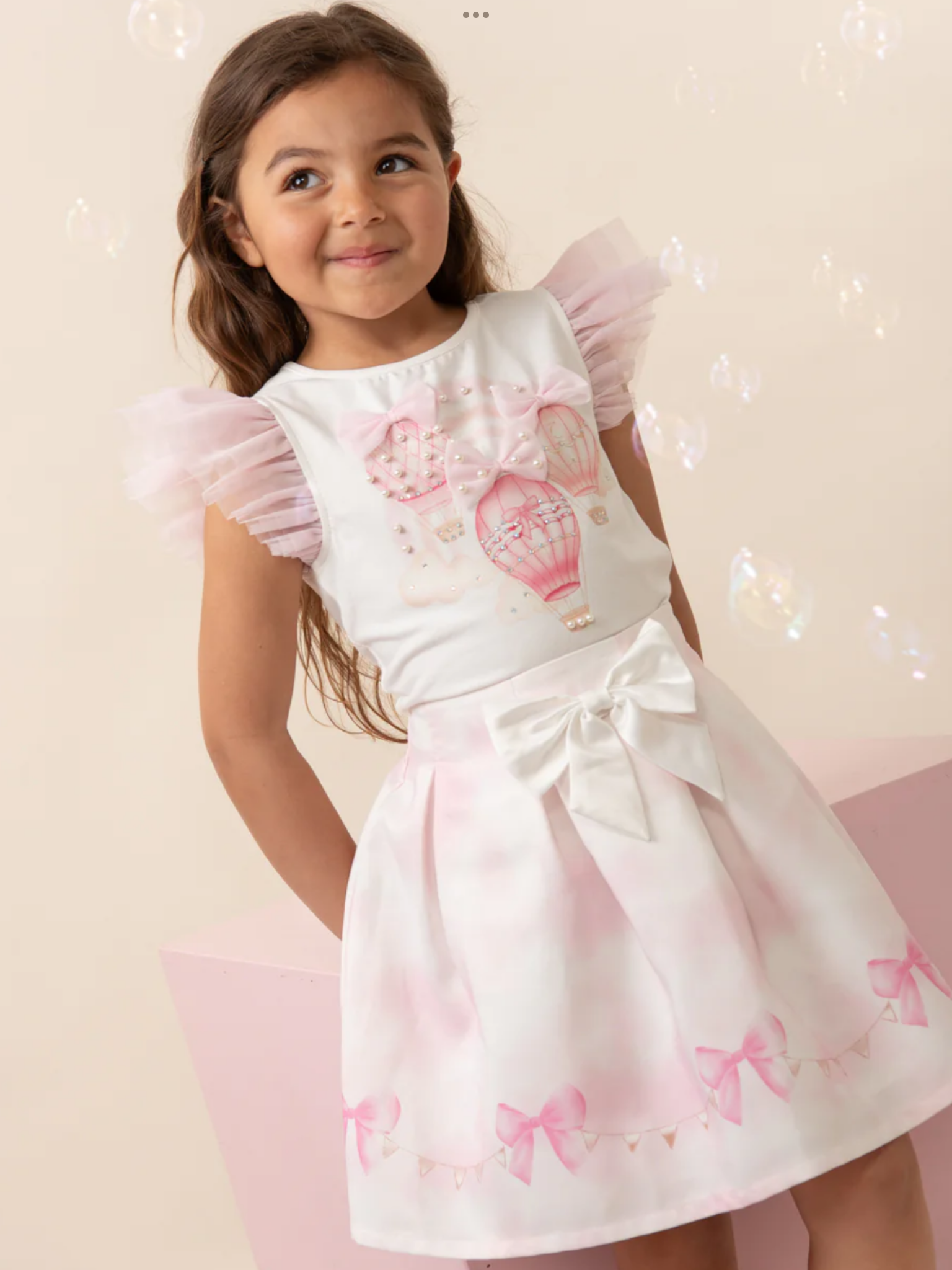 Caramelo kids Fly Away Pink Balloon Skirt Set 0325220