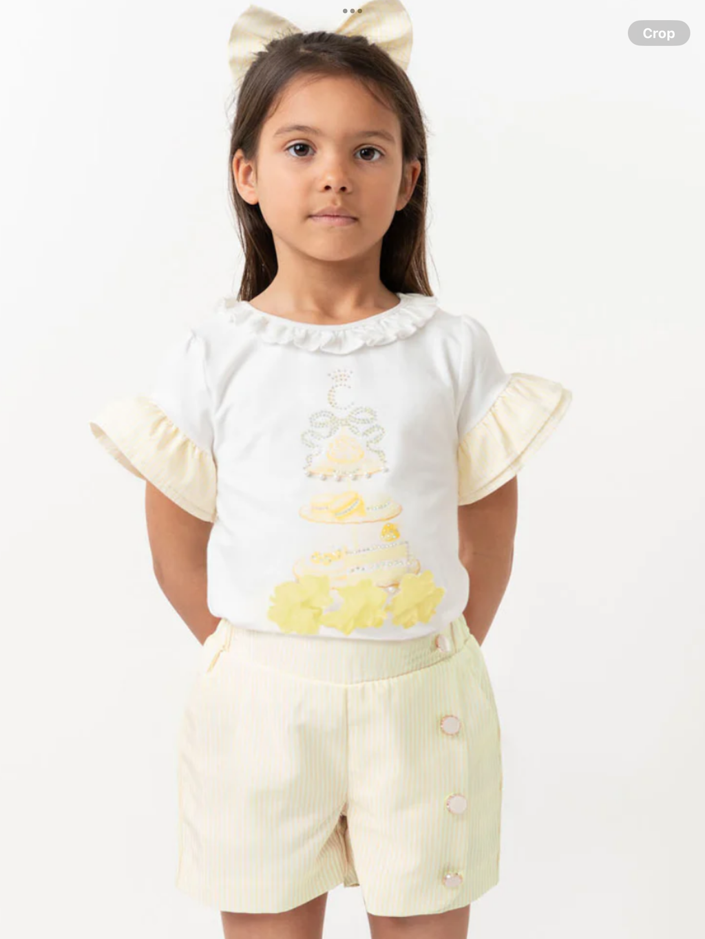 English Summer Lemon Striped Short Set 0325224