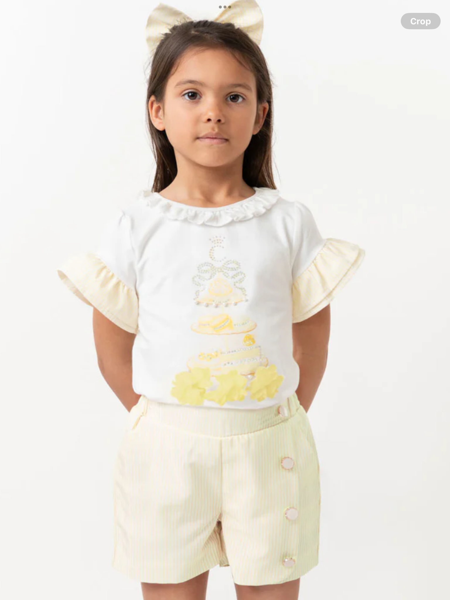 English Summer Lemon Striped Short Set 0325224