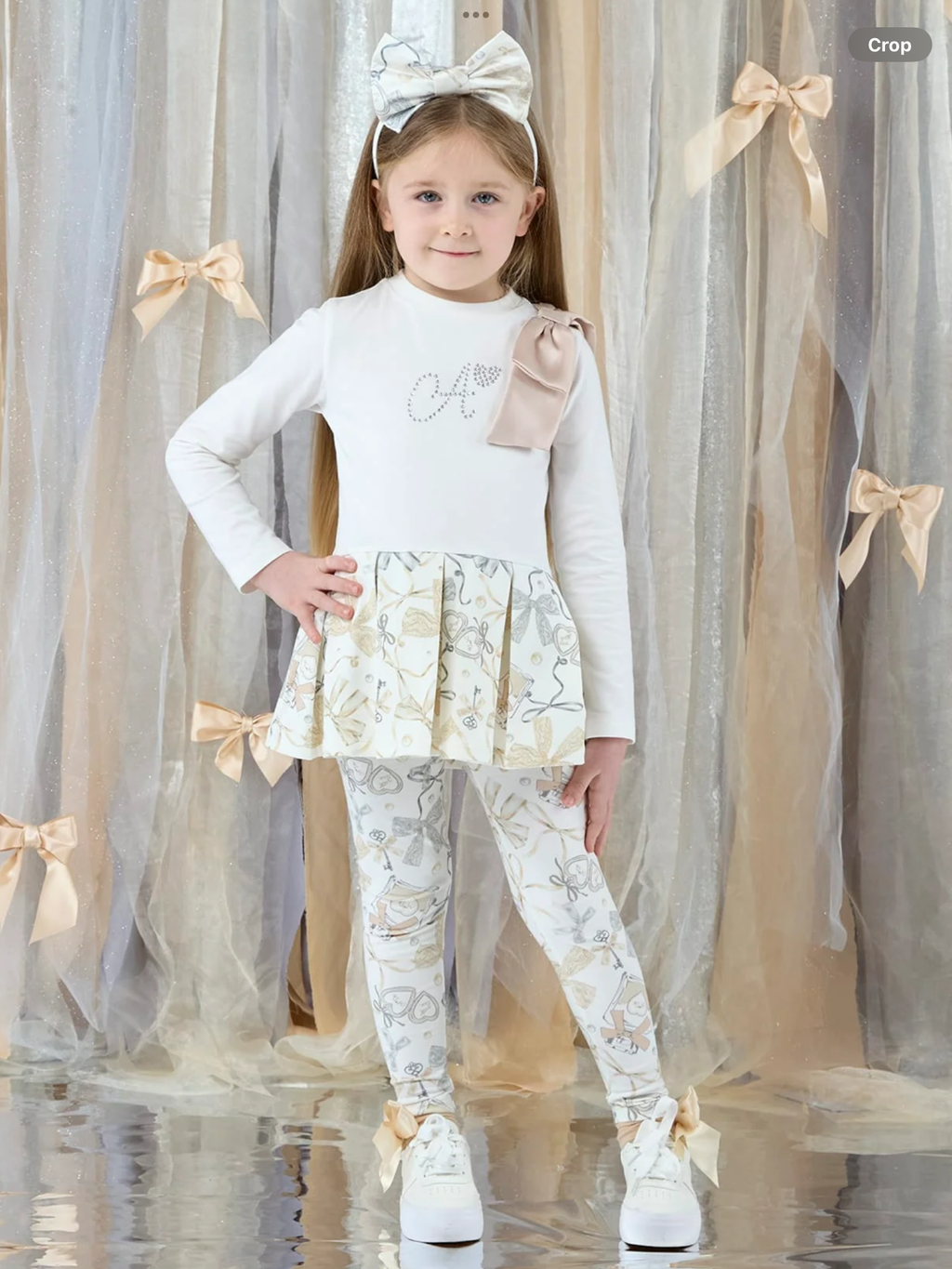 PRE  ORDER A Dee Girls Bow Print 'Blake' Leggings Set 0726808