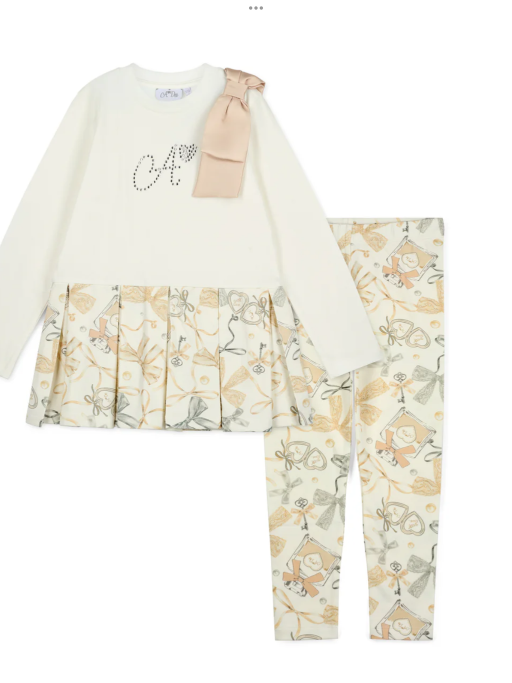 PRE  ORDER A Dee Girls Bow Print 'Blake' Leggings Set 0726808